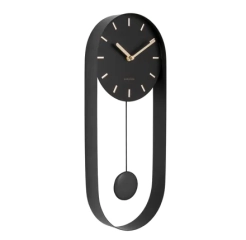 Zegar ścienny z wahadłem PENDULUM CHARM czarny