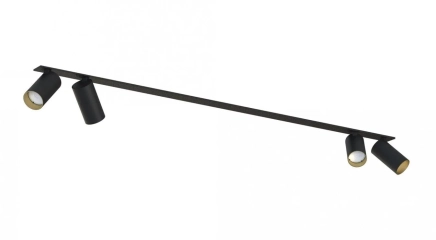 Lampa sufitowa listwa wpustowa MONO SURFACE IV czarny złoty