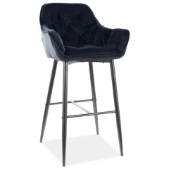 Hoker, krzesło barowe CHERRY H-1 velvet czarny