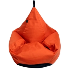 Puf TIPI XL pomarańczowy melanż o fakturze lnu