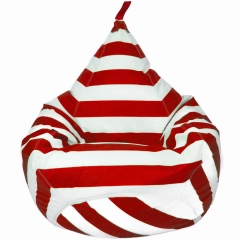 Puf TIPI XL paski biało-czerwone
