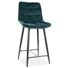 Półhoker, krzesło barowe CHIC H-2 velvet zielony