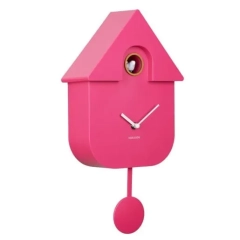 Zegar ścienny z kukułką MODERN CUCKOO różowy