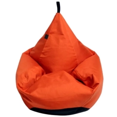 Puf TIPI XXL pomarańczowy melanż o fakturze lnu