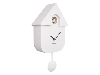 Zegar ścienny z kukułką MODERN CUCKOO biały