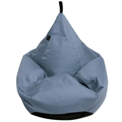 Puf TIPI niebieski melanż o fakturze lnu