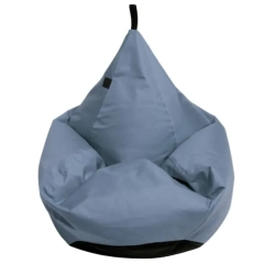 Puf TIPI XXL niebieski melanż o fakturze lnu