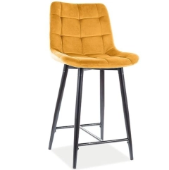Półhoker, krzesło barowe Chic H-2 velvet musztardowy