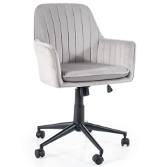 Fotel obrotowy krzesło biurowe Q-886 velvet jasny szary