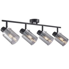 Lampa sufitowa, listwa SARDO 4 czarny, dymiony