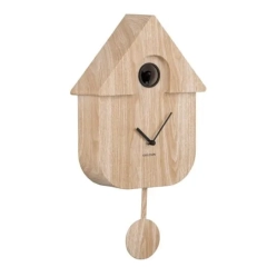 Zegar ścienny z kukułką MODERN CUCKOO jasny brązowy