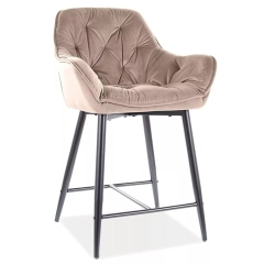 Półhoker, krzesło barowe CHERRY H-2 velvet beżowy