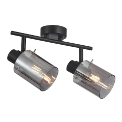 Lampa sufitowa, listwa SARDO 2 czarny, dymiony