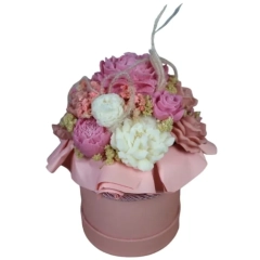 FLOWER BOX różowy dekoracyjny z wosku, dekoracja zapachowa