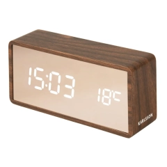 Budzik COPPER MIRROR LED ciemny brąz