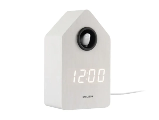 Budzik elektroniczny z kułką Cuckoo LED biały