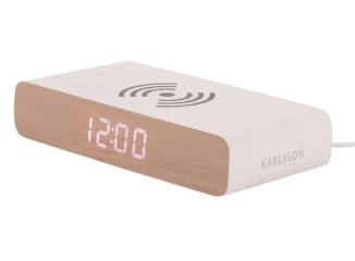 Budzik elektroniczny RETRO FLAT biały