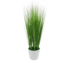 Trawa 60 cm w białej donicy z mchem