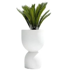 Donica KIELICH 65 cm do ogrodu biała