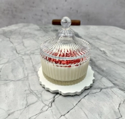 Świeca sojowa KRYSZTAŁ PANNA COTTA&RASPBERRY 250ml