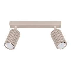 Lampa sufitowa listwa z regulowanymi reflektorami taupe ryflowana KARBON 2