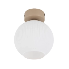Lampa sufitowa VIRLO beżowa, biały klosz
