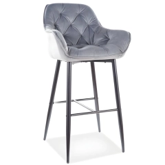 Hoker, krzesło barowe CHERRY H-1 velvet szary