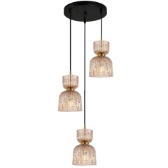Lampa sufitowa wisząca BALME 3-punktowa bursztynowa