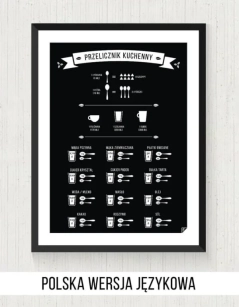 Plakat "Przelicznik kuchenny"czarny, polska wersja