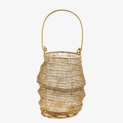 Pleciony metalowy lampion I Madam Stoltz