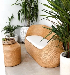 Sofa rattanowa Tegal jasna | Monnarita