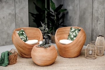 Zestaw rattanowy Tegal 3 Koniak | Monnarita