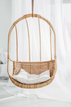 Rattanowy fotel wiszący Leia naturalny| Monnarita