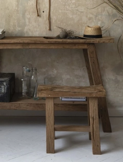 Stołek / Ławka z recyklingowanego drewna tekowego TIKI | Bally Hands