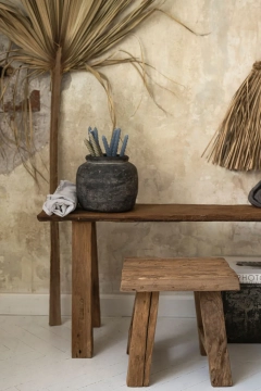 Taboret / Stołek z recyklingowanego drewna tekowego TIKI | Bally Hands