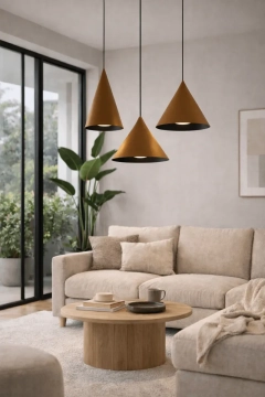 Lampa aluminiowa Lumirra - Brązowa | Monnarita