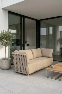 Sofa trzyosobowa ogrodowa Serano Lounge - Jasnoszara | Monnarita