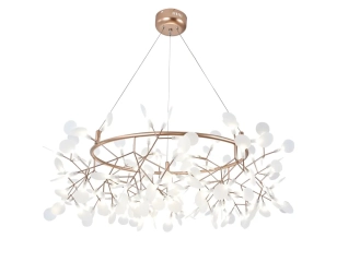 Żyrandol wiszący Efektowna Lampa Sufitowa OLEM Drusa Złota 80cm 4000K