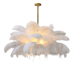Żyrandol wiszący Efektowna Lampa Sufitowa OLEM Penna Złoto Biała