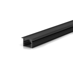 Profil aluminiowy wpuszczany z możliwościa montażu taśm do 10mm w kolorze czarnym o długości 3 metrów