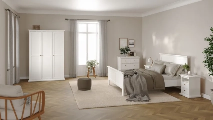 Komoda z szufladami biała mat 96 cm Paris