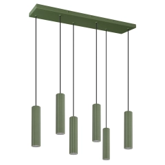 Lampa wisząca IVAR 6L zielona oliwka LED 4000K