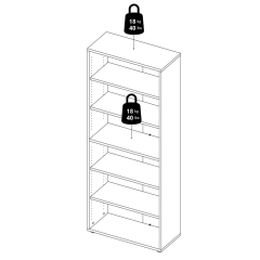 Regał na książki biały mat 89 x 40 x 221 cm Prima