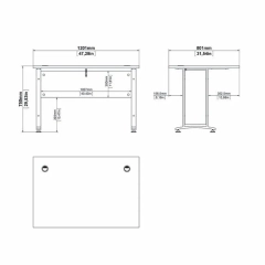 Biurko proste dąb sonoma / szare mat 120 cm Prima