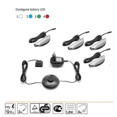 Oświetlenie 4 LED białe High Glossy Furniture