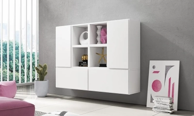 Komoda modułowa wysoka biała mat 150 cm Rock 19