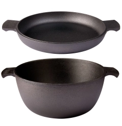       
                            Zestaw żeliwnych naczyń: garnek (3 l) + patelnia Master Skeppshult
                        