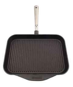       
                            Żeliwna patelnia grillowa (prostokątna) ze stalową rączką Chef's Selection Skeppshult
                        
