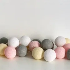 girlanda świetlna cotton ball pastel 20