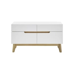 Szafka na buty z siedziskiem biała / dąb 97 cm Malmo